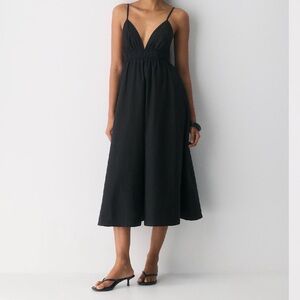 Aritzia Black Backless Dress “Encourage Poplin Dress”